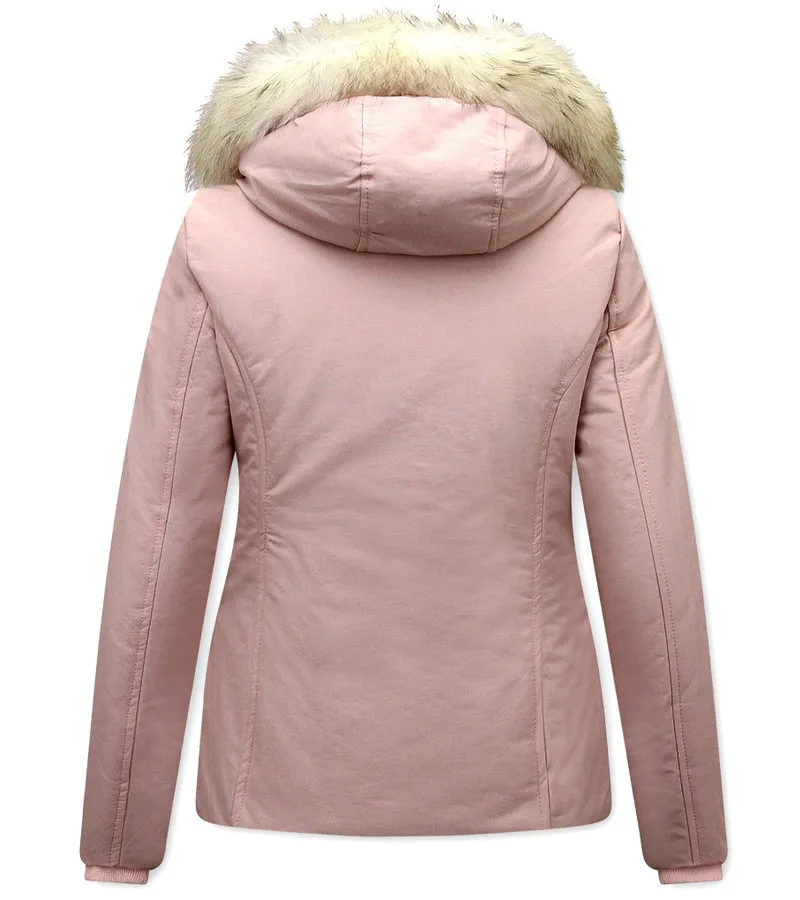 PARKA MUJER CAPUCHA PELO  5897P  ROSA